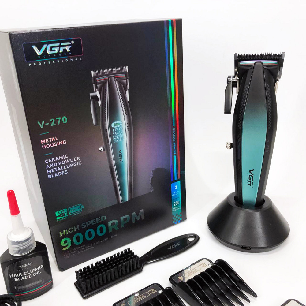 Домашня машинка акумуляторна для стрижки волосся VGR V-270, Профі машинка для стрижки волосся ET-83 Львів - фото 17