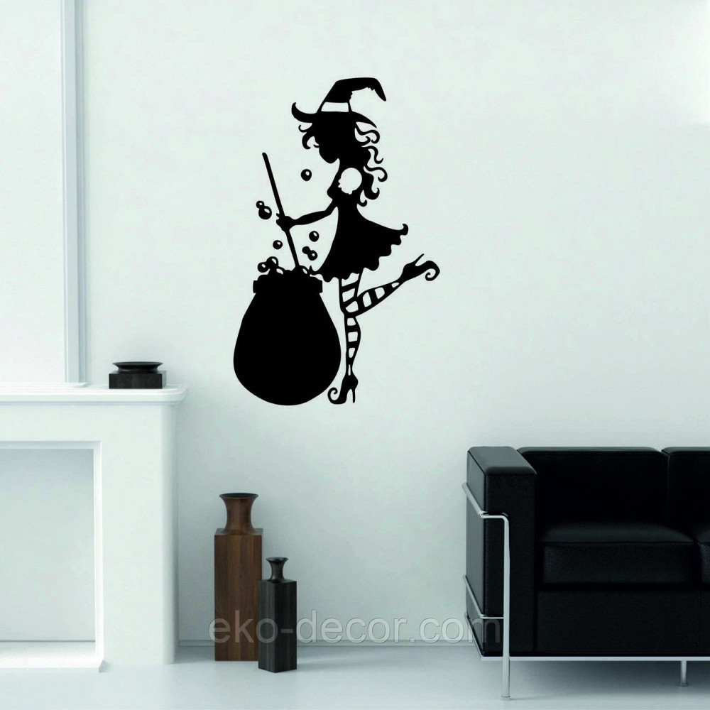 Декоративное настенное 3D Панно «Ведьма», Декор на стену с объемом 110*69 см, Черный Киев - изображение 4