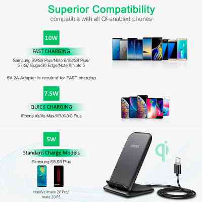 Зарядний пристрій Choetech 15W Fast Wireless Charging Stand 2coils black (T555-F-BK) Вінниця