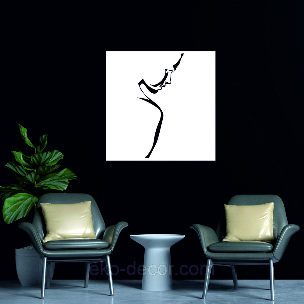 Декоративне настінне Панно «Сілует жінки», Декор на стіну 50*50 см, Білий Київ - фото 6
