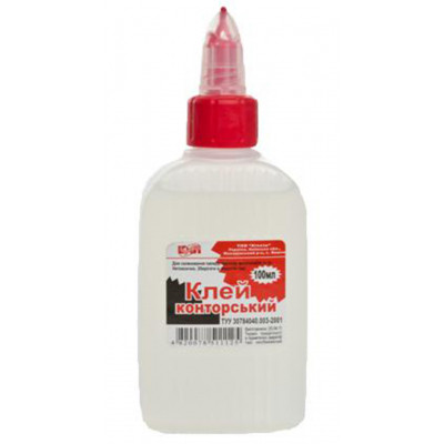Клей КіП конторський полімерний 100 мл з суперковпачком (GLUE-KIP-KONT-100ML) Вінниця - фото 1