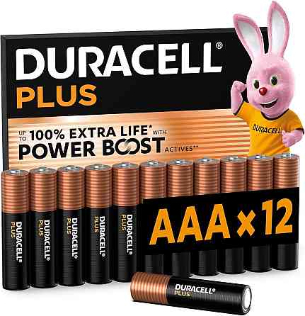 Батарейки AAA Duracell Plus LR03 MN2400 1.5В алкалиновые 12 штук упаковка без пластика Киев