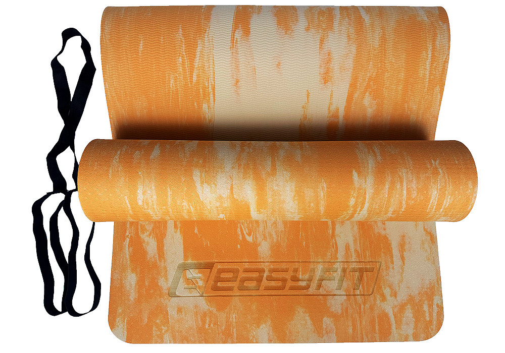 Килимок для йоги та фітнеса EasyFit s-EVA Mat 8 мм Помаранчевий Коломия - фото 2