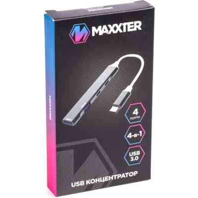 Концентратор Maxxter USB-C to 1xUSB 3.0 + 1xUSB 2.0 + 2xUSB-C (HU3C-4P-03) Вінниця