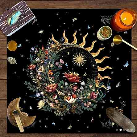 Вівтарна скатертина Сонце і Місяць 49×49 см – для Таро, рун, ритуалів і ворожінь Київ