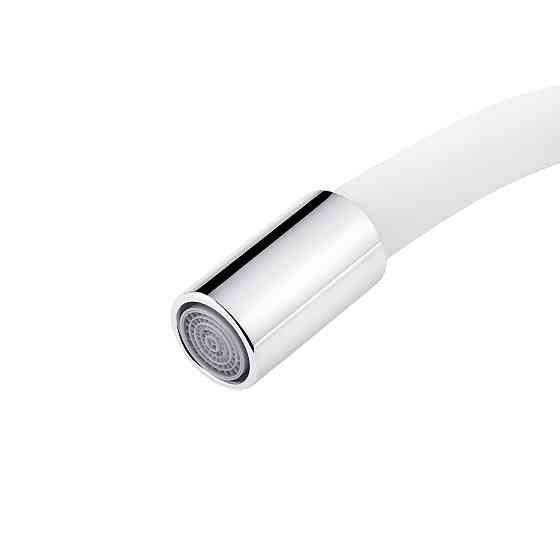 Змішувач для кухні  з гнучким виливом Kroner KRM Odra - C032WHI хром/білий Київ