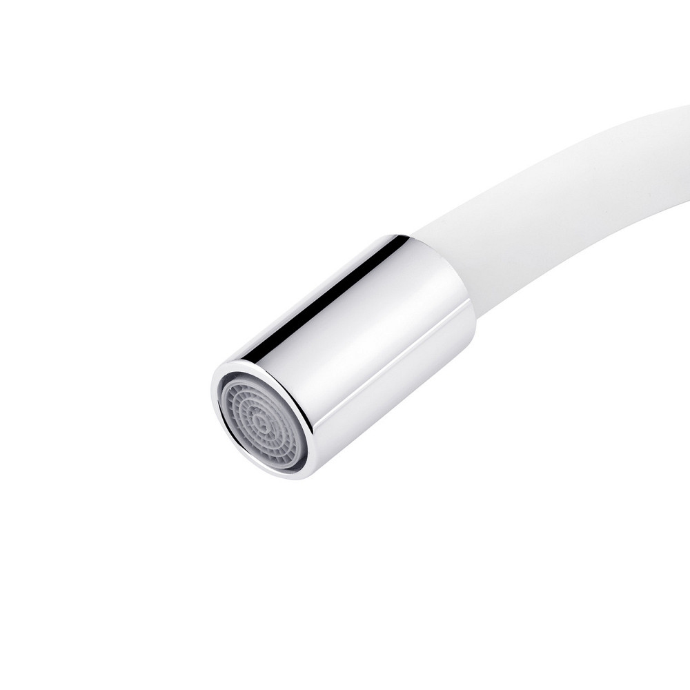 Змішувач для кухні  з гнучким виливом Kroner KRM Odra - C032WHI хром/білий Київ - фото 6