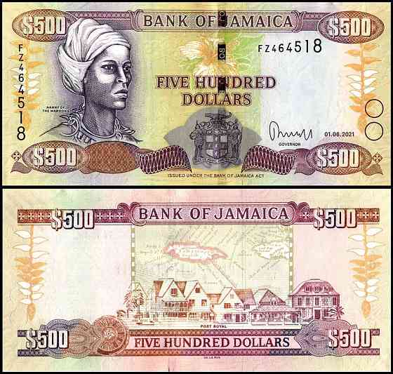 Ямайка / Jamaica 500 Dollars 2021 Pick NEW UNC Полтава