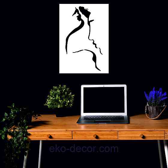 Декоративне настінне Панно «Сілует пари», Декор на стіну 110*78 см, Білий Київ