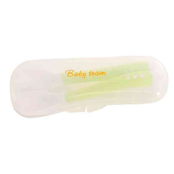 Дитячий набір для годування 6105_зелений (виделочка та ложечка) в футлярі Вінниця