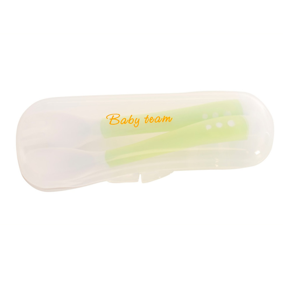 Дитячий набір для годування 6105_зелений (виделочка та ложечка) в футлярі Вінниця - фото 3