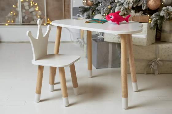 Дитячий столик Хмара та стільчик Корона біла Вінниця