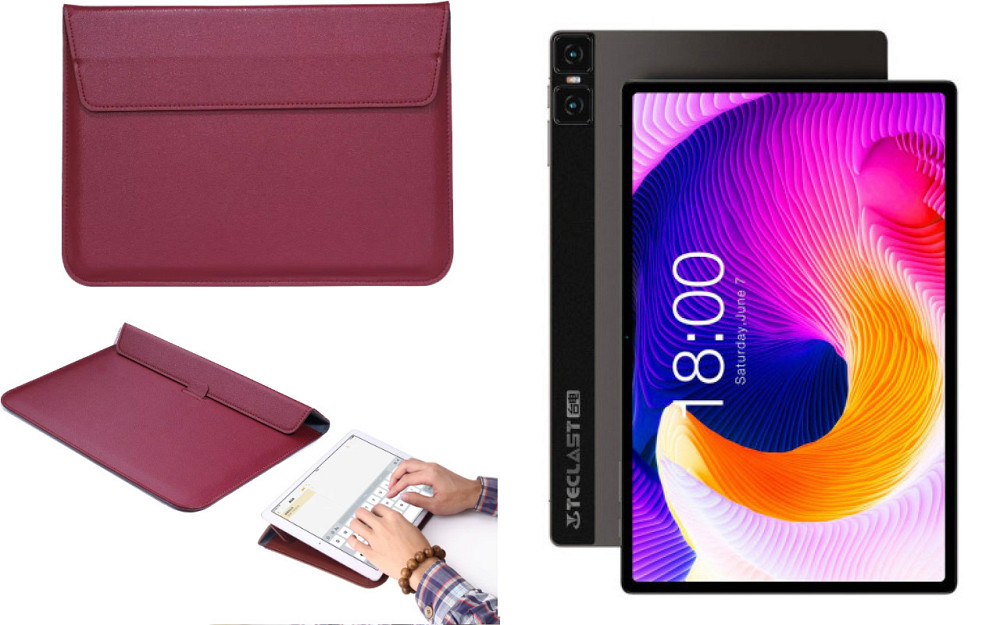 Чехол-конверт VitoCase для Teclast T45HD, с функцией подставки для планшета Бордовый Киев - изображение 1