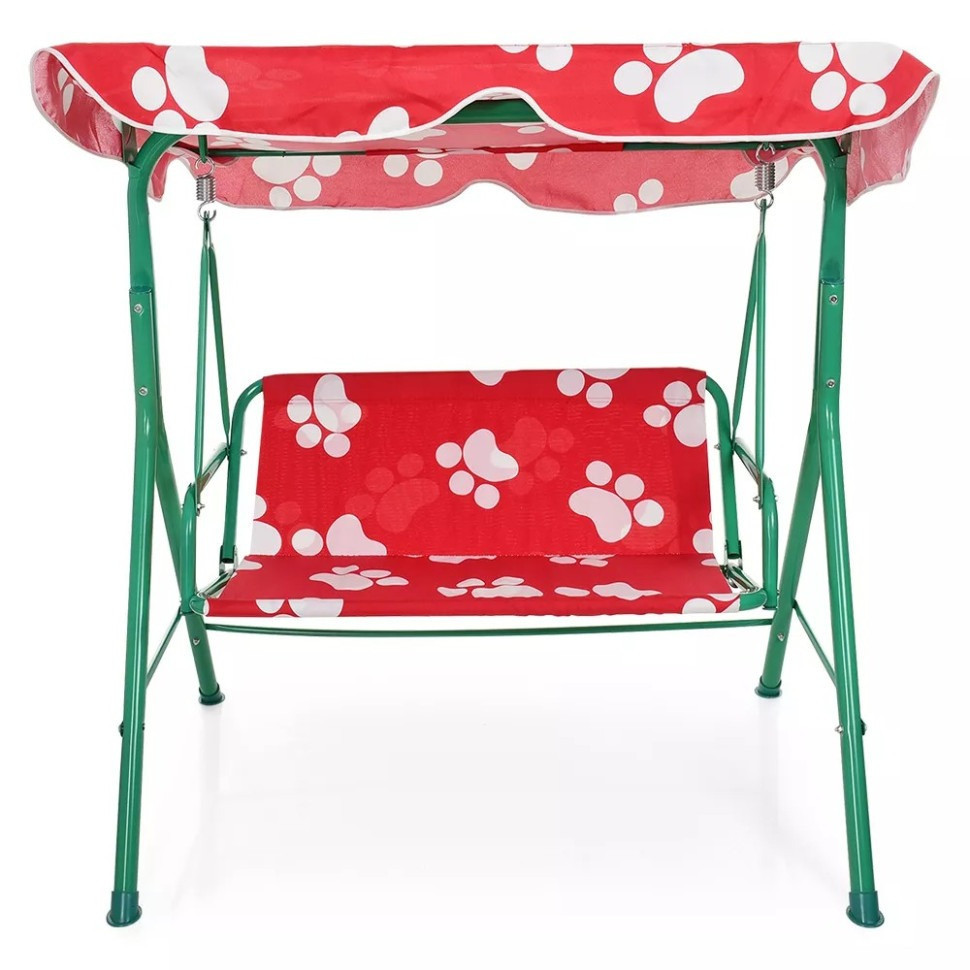 Качели садовые M 4019-1 металл, крыша, красно-белый Винница - изображение 1