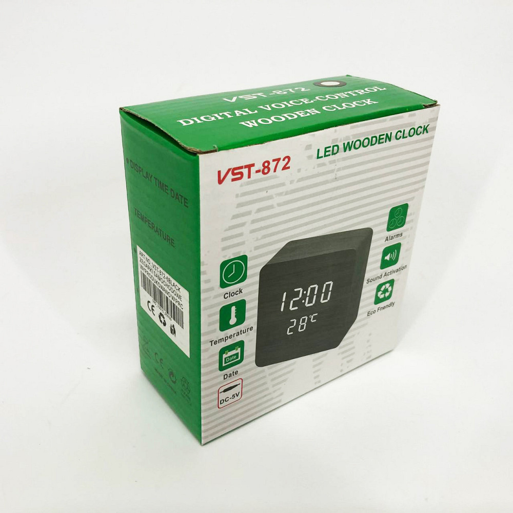 Часы с дисплеем температуры и влажности воздуха VST-872-6, Часы электронные с яркими EP-846 цифрами настольные Киев - изображение 3