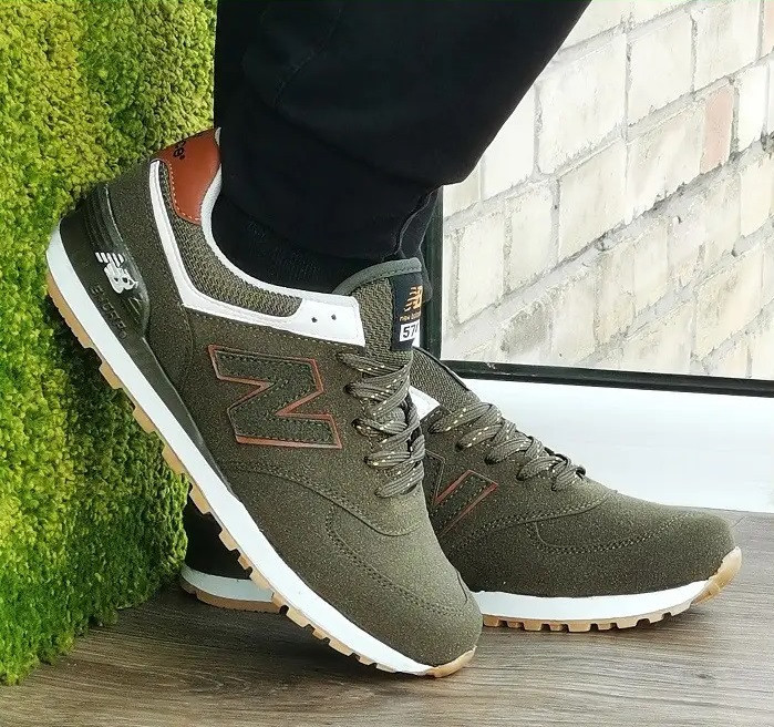 Термо Кросівки New Balance 574 Хакі Замшеві Чоловічі Зелені Єврозима (розміри: 43,44,45,46) — 63-4 Дніпро - фото 2