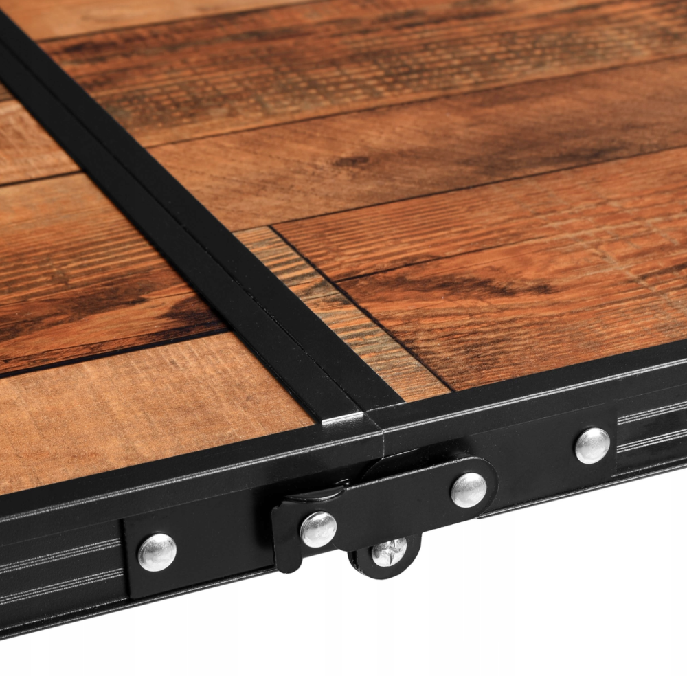 Розкладний туристичний стіл-валіза (120 х 60 см) + 4 стільці, комплект садових меблів, Коричневий (імітація дерева) Київ - фото 8