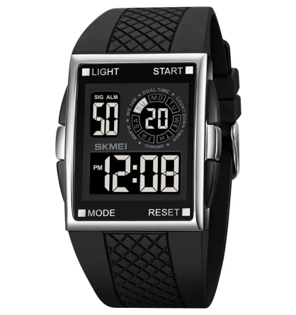Чоловічий наручний кварцовий годинник Skmei 1967 (Сріблястий з чорним) Вінниця