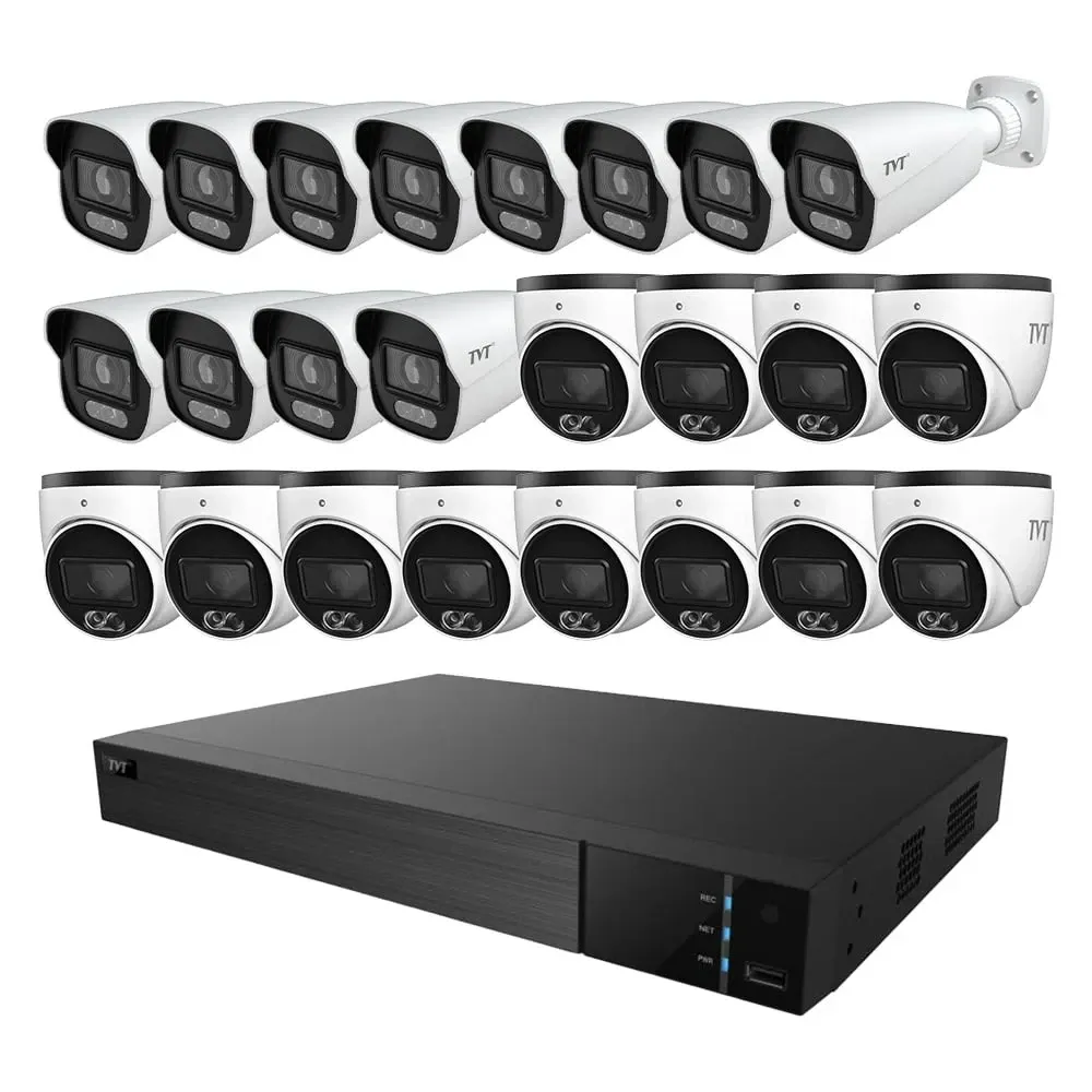 Комплект IP-відеонагляду на 24 камери TVT IP-Video Kit 24x6Mp (T/B): 12 купольних 6Mp відеокамер + 12 циліндричних 6Mp відеокамер Київ - фото 5