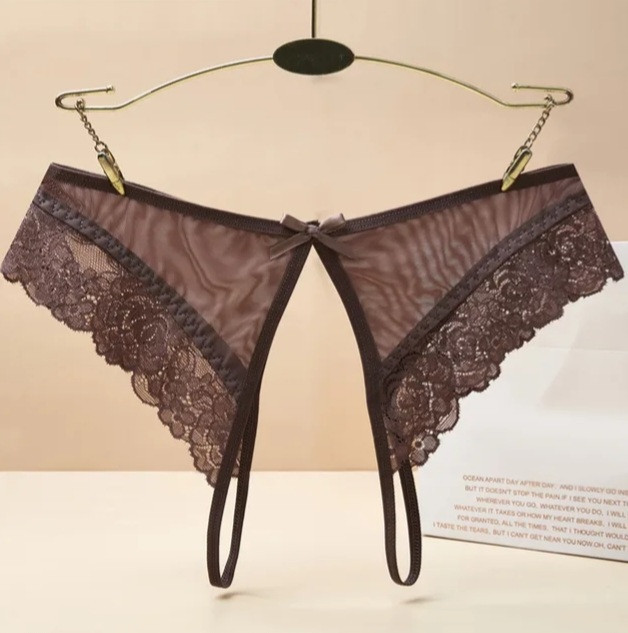 Жіночі трусики з розрізом еротичні 42 пудра Київ - фото 1