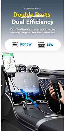 Автомобильное зарядное устройство Essager ES-CC21 45W A+C (USB-A + Type-C) — быстрая зарядка смартфонов и планшетов Николаев