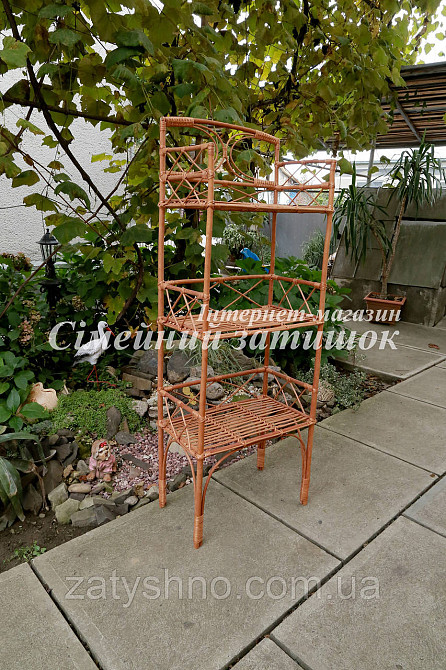 Плетена етажерка трійка з лози кавова Київ - фото 5