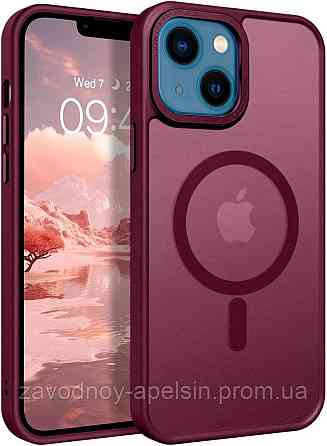 IPhone 15 Чехол матовый Магнит TPU+PC (бордовый) Одесса