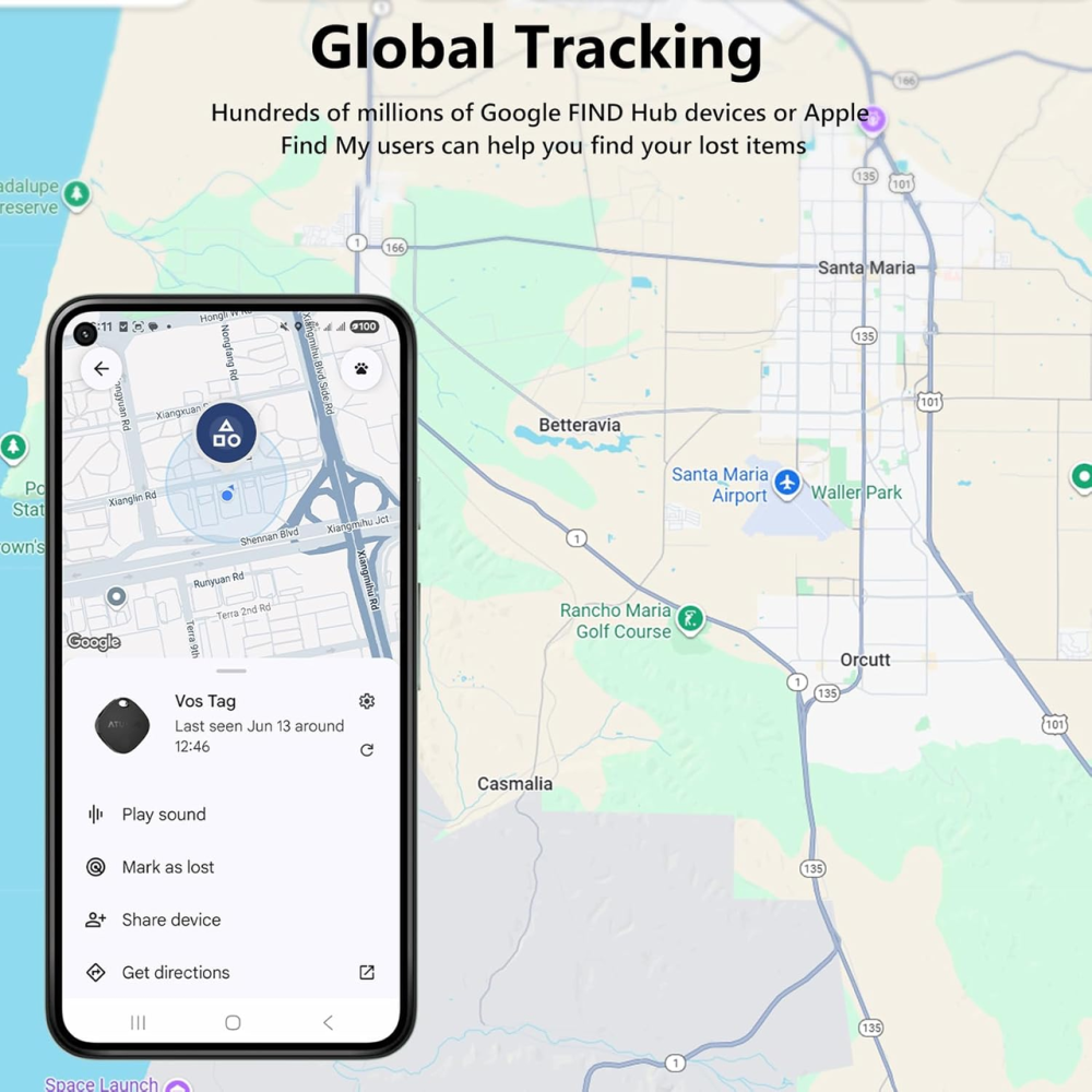Bluetooth-трекер ATUVOS Air Tracker Tag PRO 4 шт., Apple Find My / Google Find Hub, IP67, CR2032, iOS/Android Киев - изображение 6