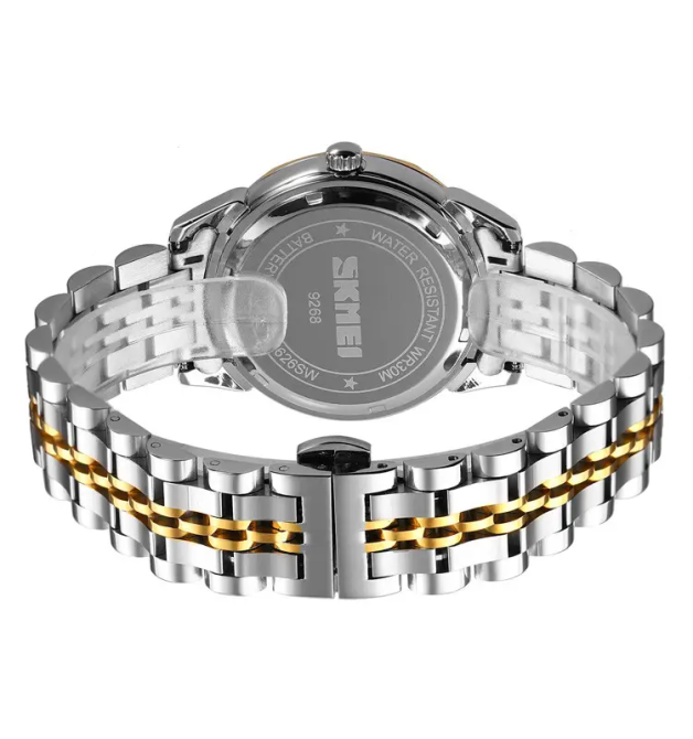 Годинник чоловічий класичний Skmei 9268 (Золотистий з чорним циферблатом) Вінниця - фото 7