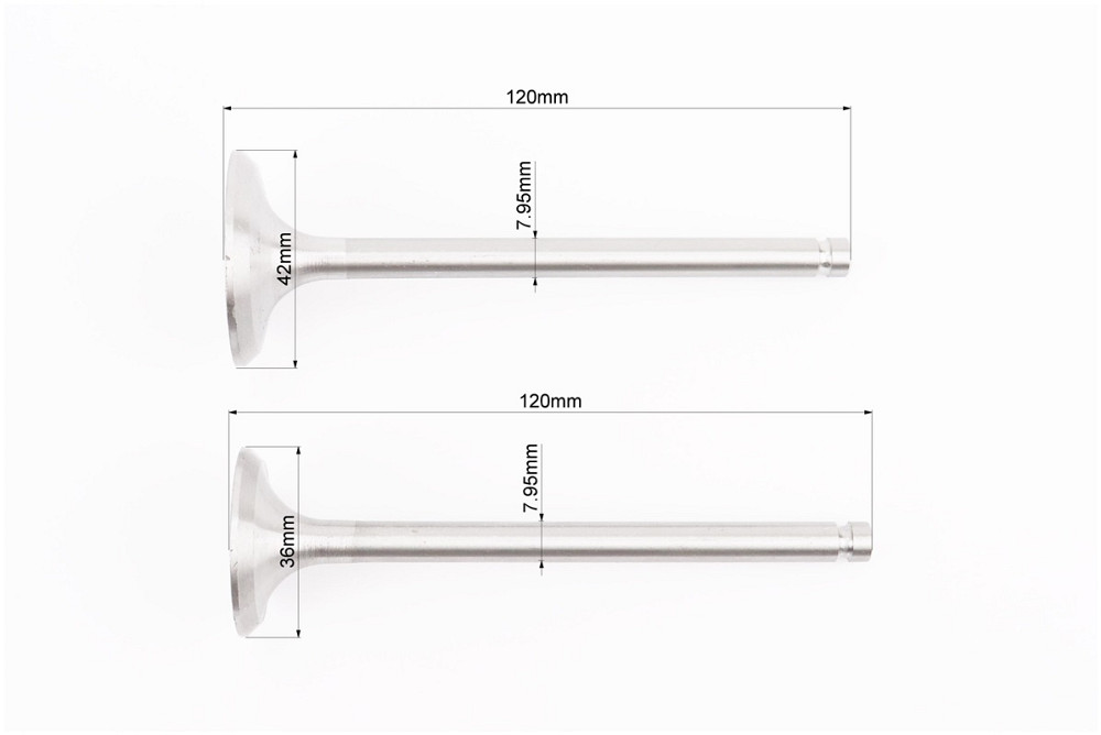 Клапан впускний (h-120; D-42; d-7,95), випускний (h-120; D-36; d-7,95) + клапанний механізм к-кт R195NM Киев - изображение 2