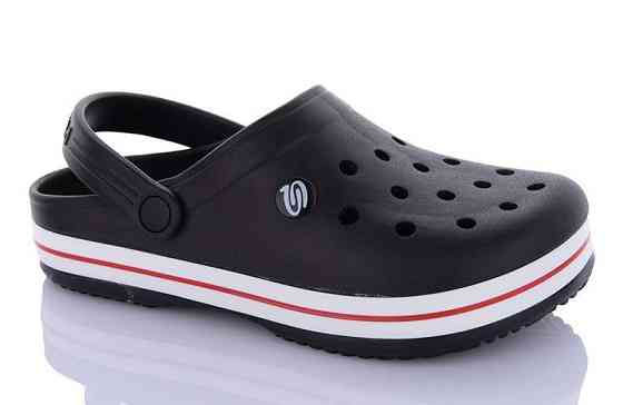 Крокси чоловічі сабо з великими дірками та підвищеною легкістю "Like Crocs" чорні Одеса
