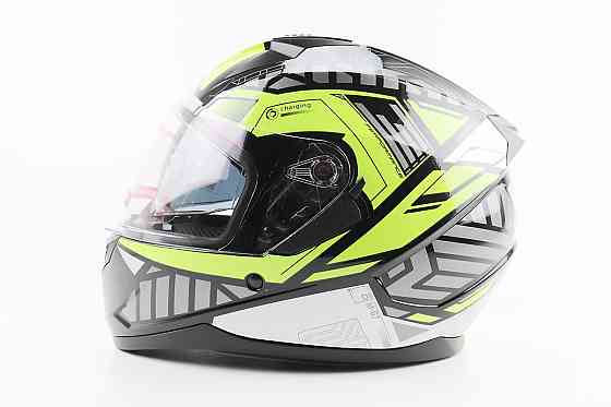 Шолом інтеграл, закритий (сертифікація DOT)+відкидні окуляри BLD-M67 М (57-58см), ЧОРНИЙ/НЕОНОВО-ЗЕЛЕНИЙ Киев