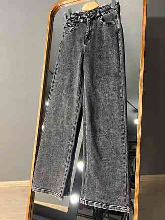 Джинсы женские Dragon 8101 palazzo jeans палаццо ровные от бедра стрейчевые темно серые, темно-серый Одесса