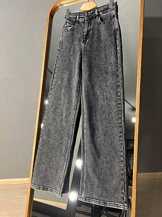 Джинси жіночі Dragon 8101 palazzo jeans палаццо рівні від стегна стрейчеві темно сірі, темно-сірий,  Одеса - фото 5