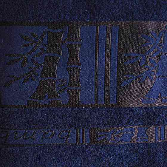 Комплект полотенец 3шт GM Textile 40х70см, 50х90см, 70х140см BambooN 450г/м2 (Темно-синий) Сумы
