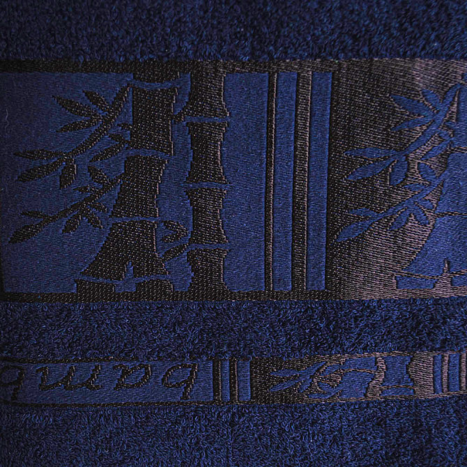 Комплект полотенец 3шт GM Textile 40х70см, 50х90см, 70х140см BambooN 450г/м2 (Темно-синий) Сумы - изображение 2