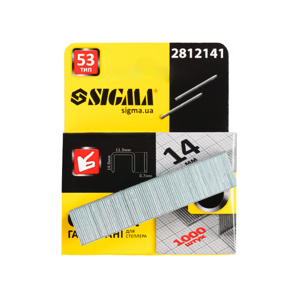 Sigma Скобы 14×11.3мм каленые 1000шт SIGMA (2812141) Киев - изображение 4