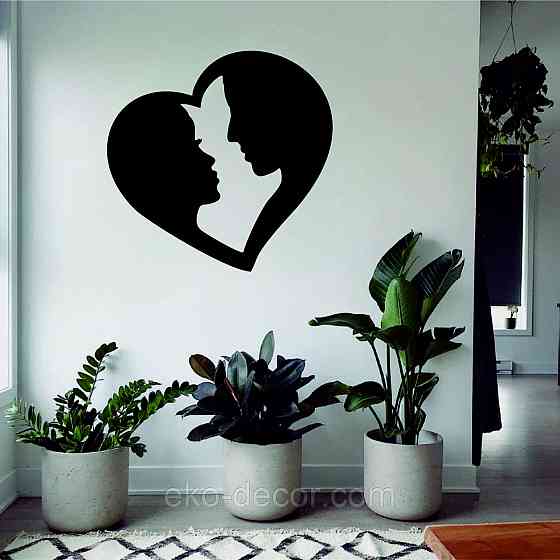 Декоративное настенное Панно «Влюбленные», Декор на стену 70*70 см, Черный Киев