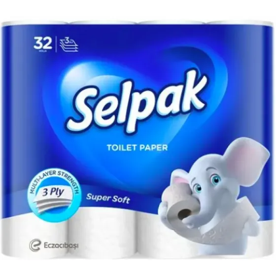Туалетний папір Selpak Super Soft білий 3-шаровий 32 шт. Львів