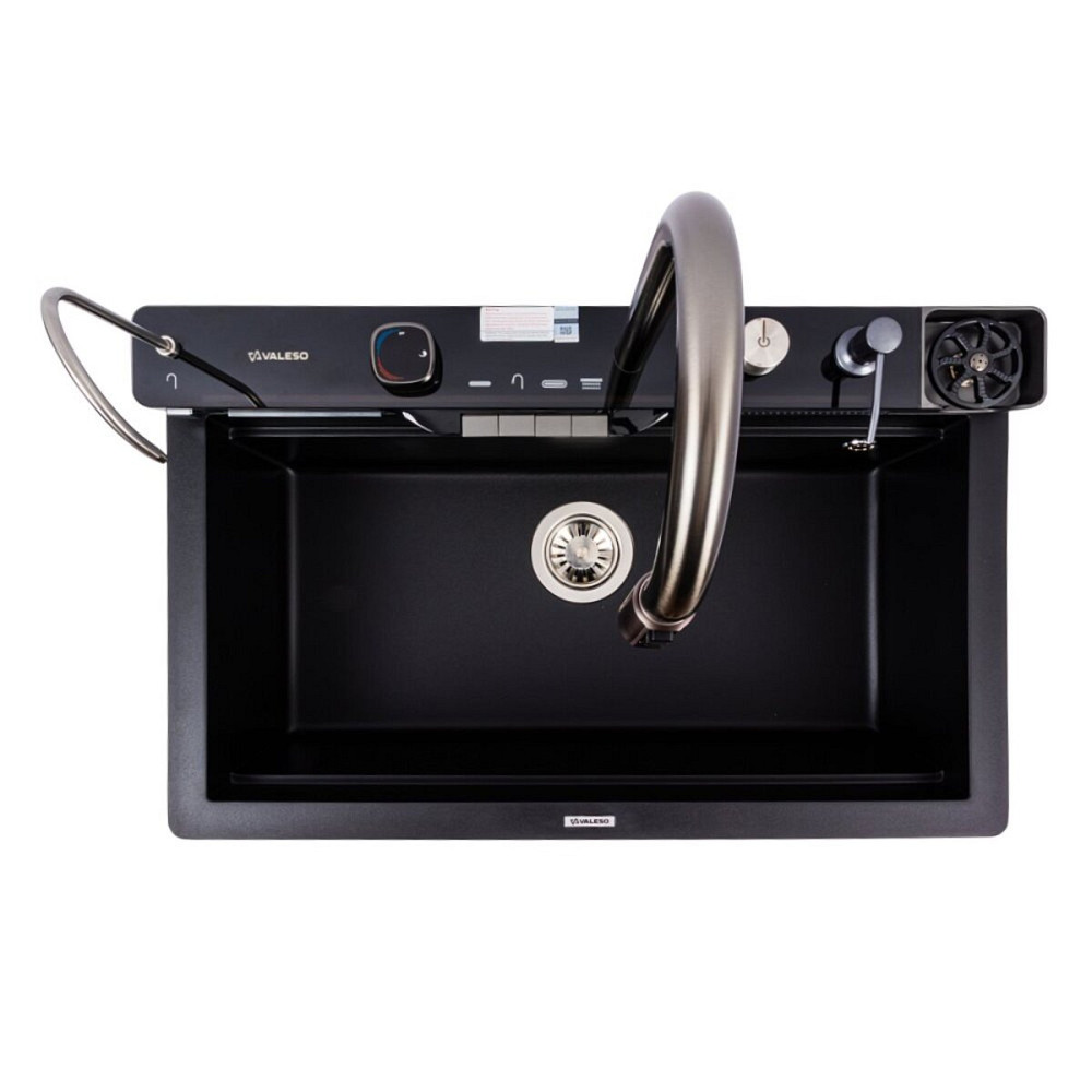 VALESO Гранітна мийка VALESO EVANORA 7546 матова Чорна Київ - фото 4