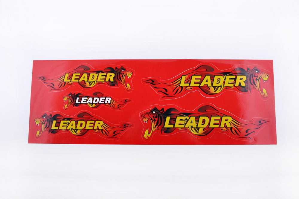 Наклейки   (набор) LEADER   (48х16см, красные) Мукачево - изображение 1