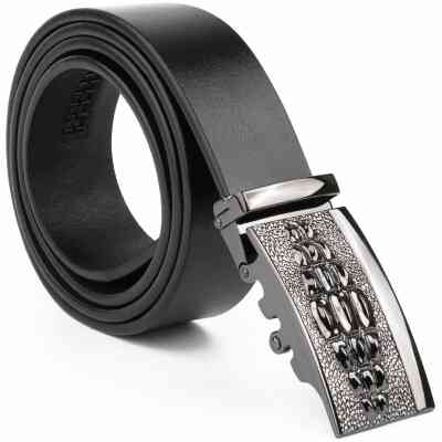 Ремень Vintage Мужской с пряжкой автомат Черный (20300) Винница