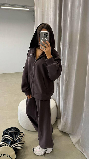 Жіночий прогулянковий костюм-двійка: кофта та штани з турецької двонитки Шоколад, 42/44 Одеса - фото 4