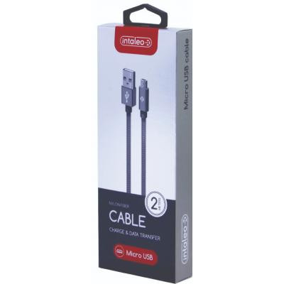 Дата кабель USB 2.0 AM to Micro 5P 2.0m CBGNYM2 grey Intaleo (1283126477683) Вінниця - фото 2