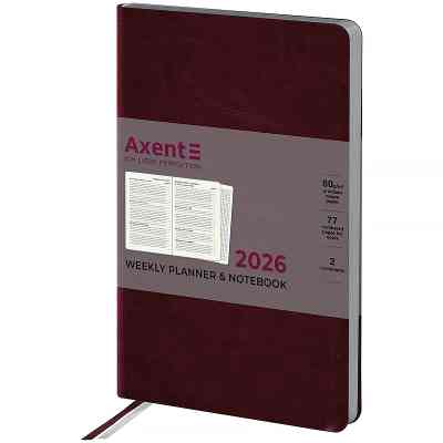 Еженедельник Axent датированный 2026 Partner City Soft 125х195, коричневый (8521-26-05-A) Винница