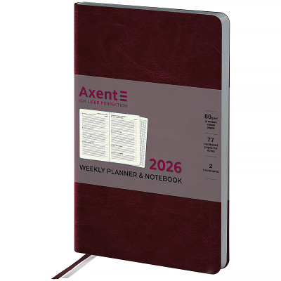 Еженедельник Axent датированный 2026 Partner City Soft 125х195, коричневый (8521-26-05-A) Винница - изображение 1