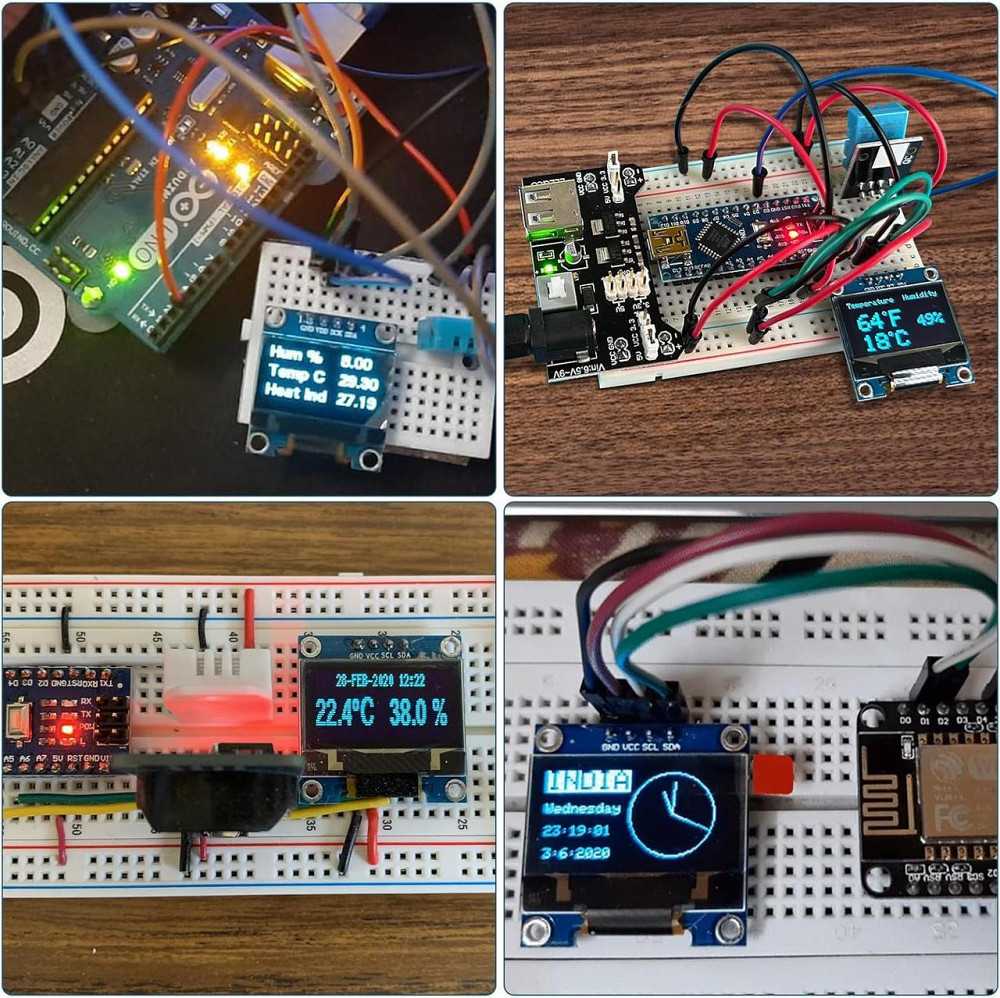 Дисплей OLED SSD1306 I2C 4pin 0.96" 128x64 графічний для Arduino синьо-жовтий Київ - фото 8