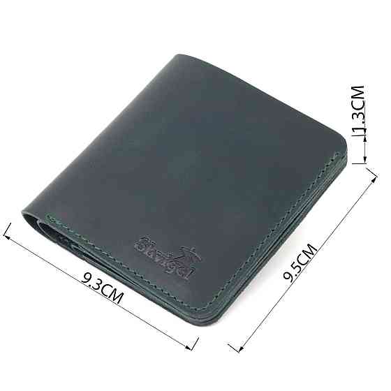 Небольшое винтажное кожаное портмоне Shvigel 16603 Зеленый Киев