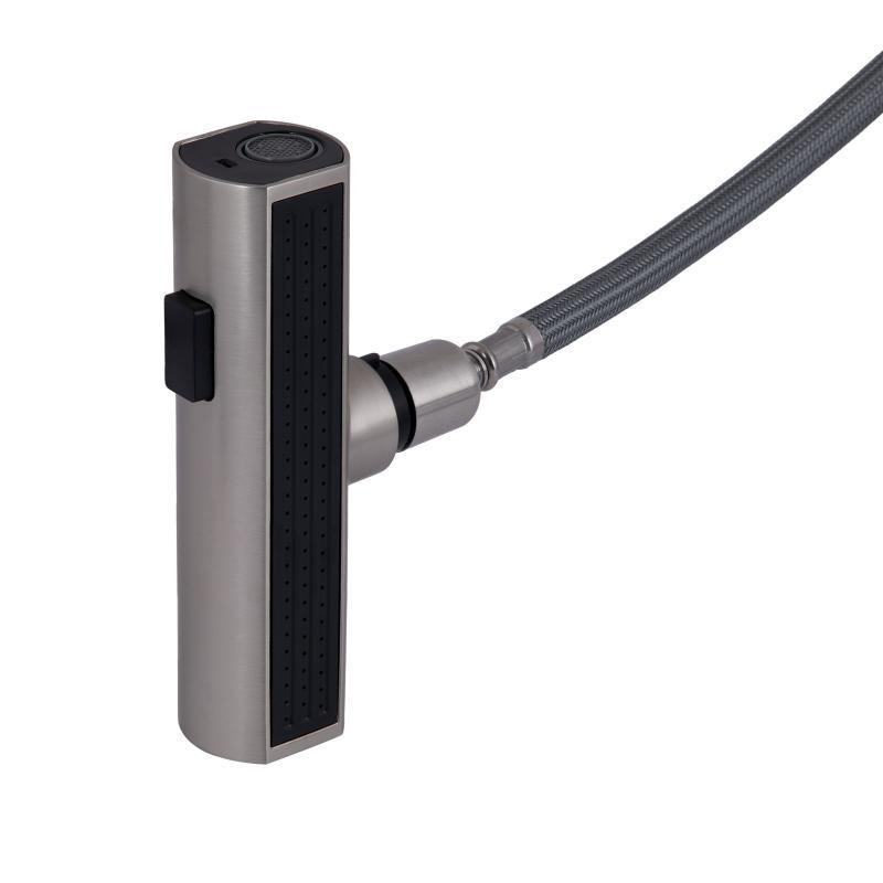 Смеситель для кухни Lidz Aria с выдвижным мультифункциональным изливом-лейкой LDARI015FLTNKS37643 Nickel Харьков - изображение 4