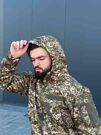 Мужская куртка Soft Shell демисезонная военная куртка хищник весенняя летняя куртка с капюшоном для зсу    WAR Львов